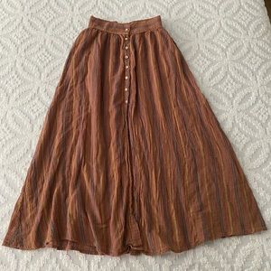Button Midi Skirt